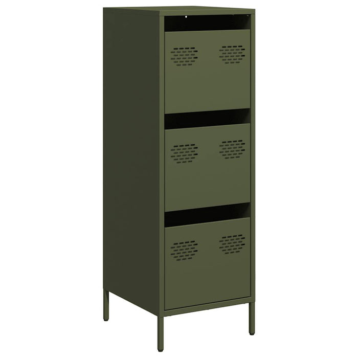 vidaXL Credenza Verde Oliva 39x35x103,5 cm in Acciaio