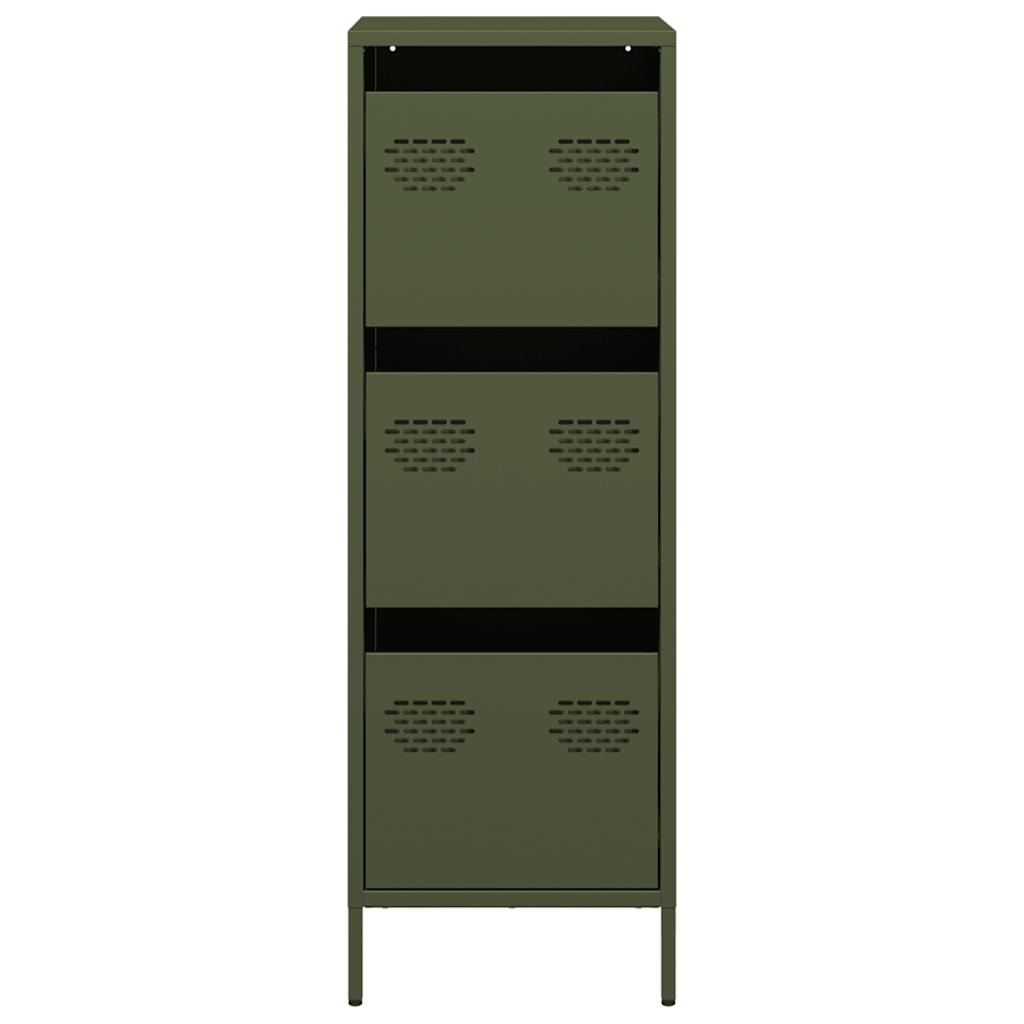 vidaXL Credenza Verde Oliva 39x35x103,5 cm in Acciaio