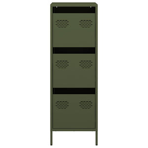 vidaXL Credenza Verde Oliva 39x35x103,5 cm in Acciaio