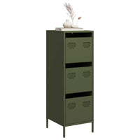vidaXL Credenza Verde Oliva 39x35x103,5 cm in Acciaio