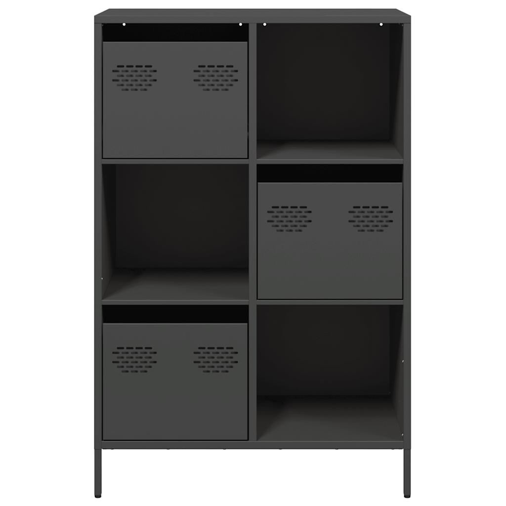 vidaXL Credenza Nera 68x39x103,5 cm in Acciaio
