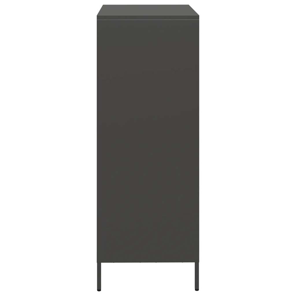 vidaXL Credenza Nera 68x39x103,5 cm in Acciaio