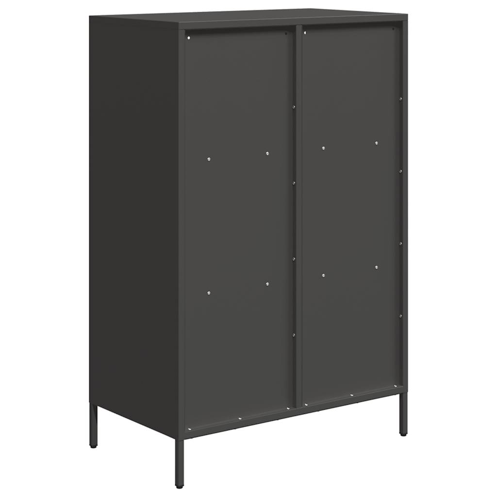 Credenza-Buffet-Armadio da cucina Nera 68x39x103,5 cm in Acciaio 826888