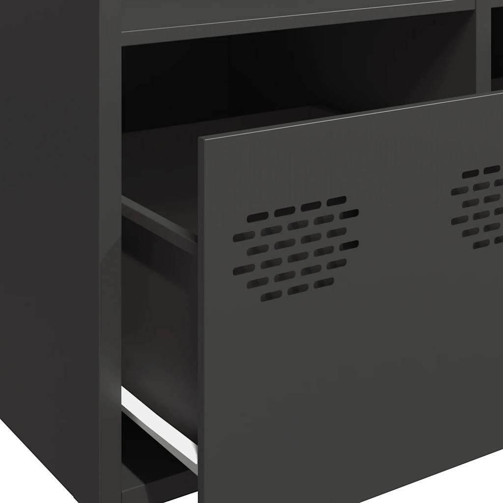 vidaXL Credenza Nera 68x39x103,5 cm in Acciaio