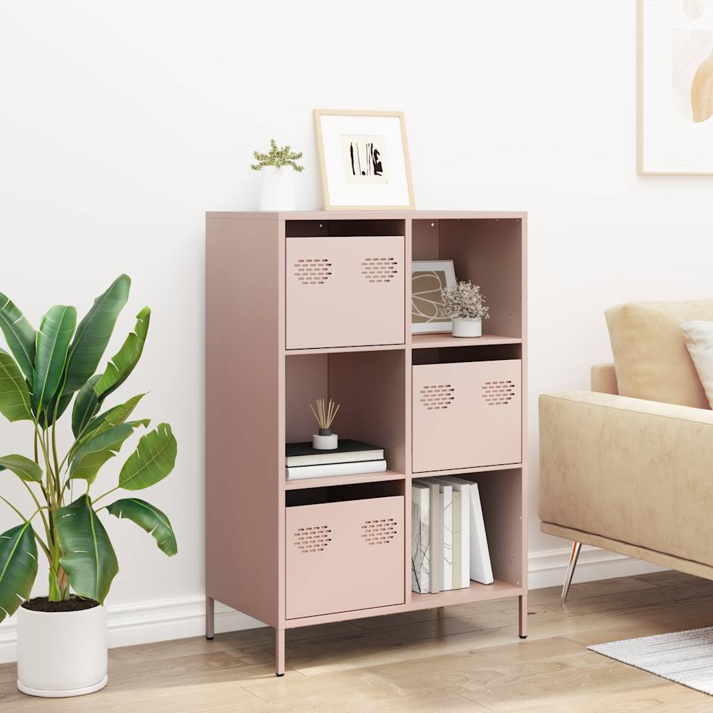 vidaXL Credenza Rosa 68x39x103,5 cm in Acciaio