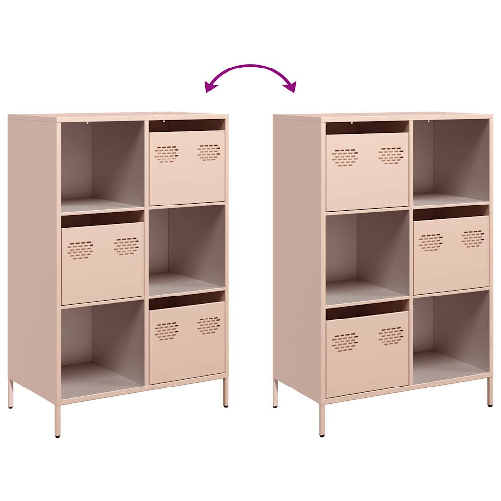 vidaXL Credenza Rosa 68x39x103,5 cm in Acciaio