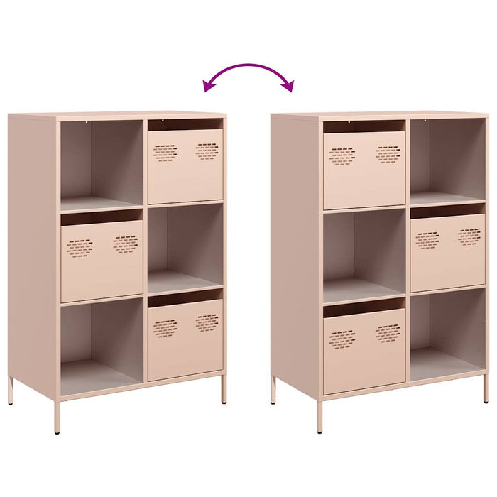 vidaXL Credenza Rosa 68x39x103,5 cm in Acciaio