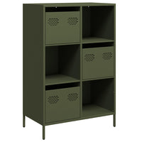 vidaXL Credenza Verde Oliva 68x39x103,5 cm in Acciaio