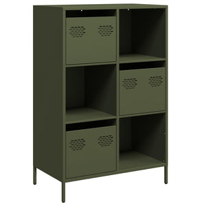 vidaXL Credenza Verde Oliva 68x39x103,5 cm in Acciaio