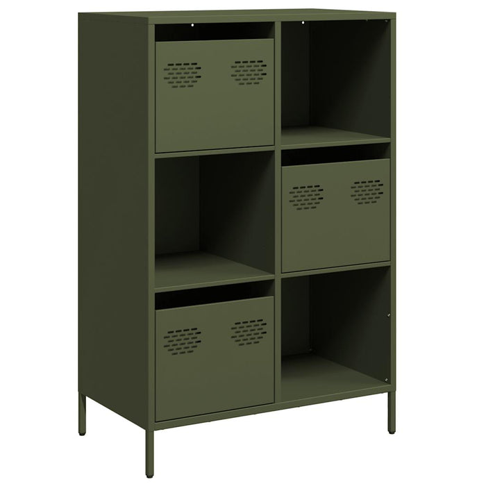 vidaXL Credenza Verde Oliva 68x39x103,5 cm in Acciaio
