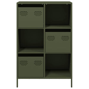 vidaXL Credenza Verde Oliva 68x39x103,5 cm in Acciaio
