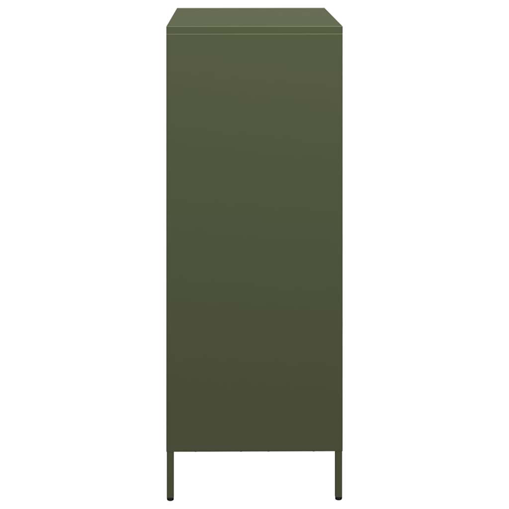 vidaXL Credenza Verde Oliva 68x39x103,5 cm in Acciaio