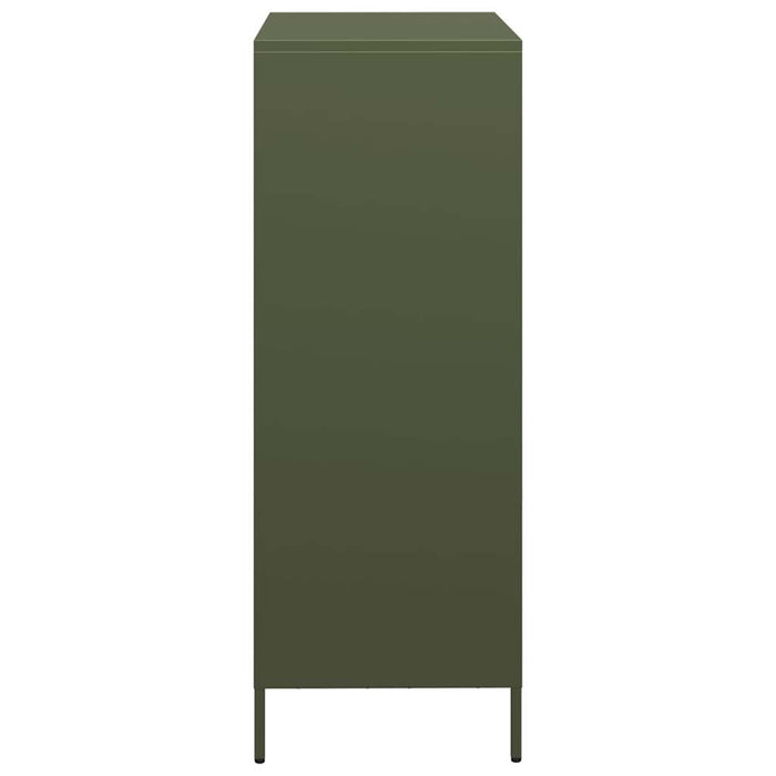 vidaXL Credenza Verde Oliva 68x39x103,5 cm in Acciaio