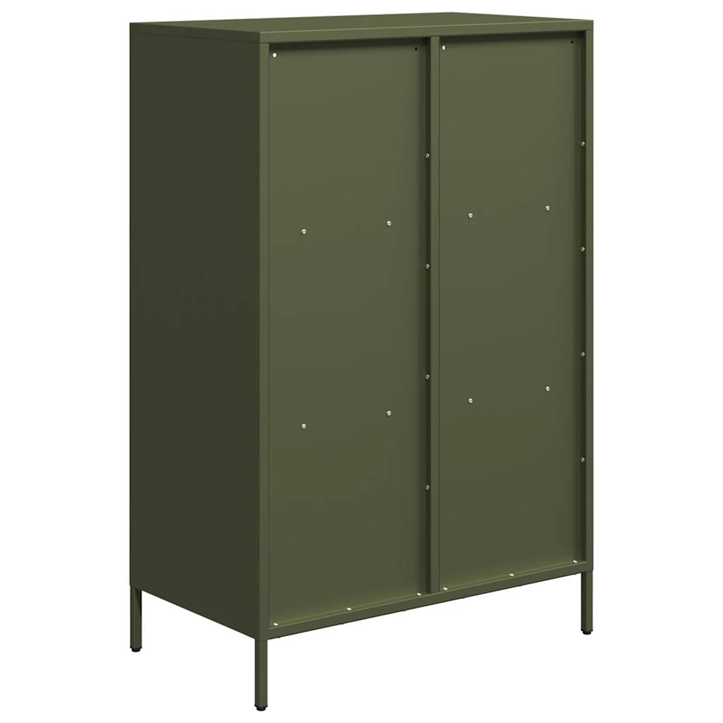 vidaXL Credenza Verde Oliva 68x39x103,5 cm in Acciaio