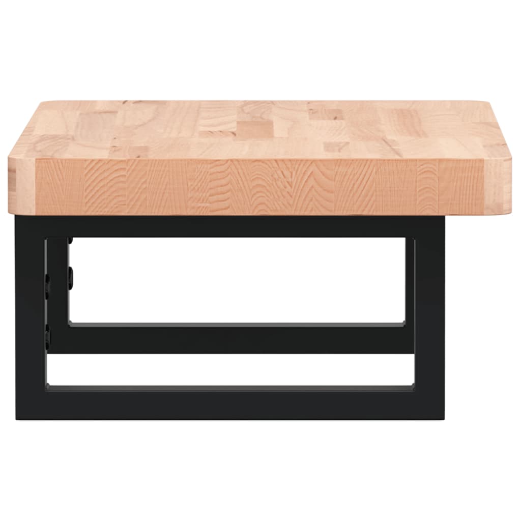 Ripiano a Parete per Lavabo-Mensole a Muro in Acciaio e Massello di Faggio 967733