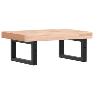 Ripiano a Parete per Lavabo-Mensole a Muro in Acciaio e Massello di Faggio 967733