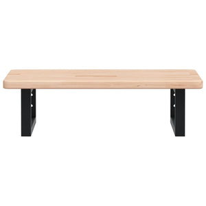 Ripiano a Parete per Lavabo in Acciaio e Massello di Rovere 3302333