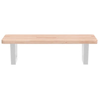 Ripiano a Parete per Lavabo in Acciaio e Massello di Rovere 3302334