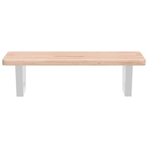 Ripiano a Parete per Lavabo in Acciaio e Massello di Rovere 3302334