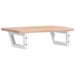 Ripiano a Parete per Lavabo in Acciaio e Massello di Rovere 3302334