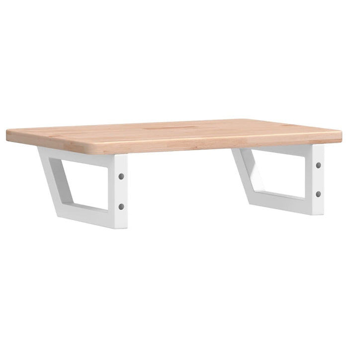 Ripiano a Parete per Lavabo in Acciaio e Massello di Rovere 3302334