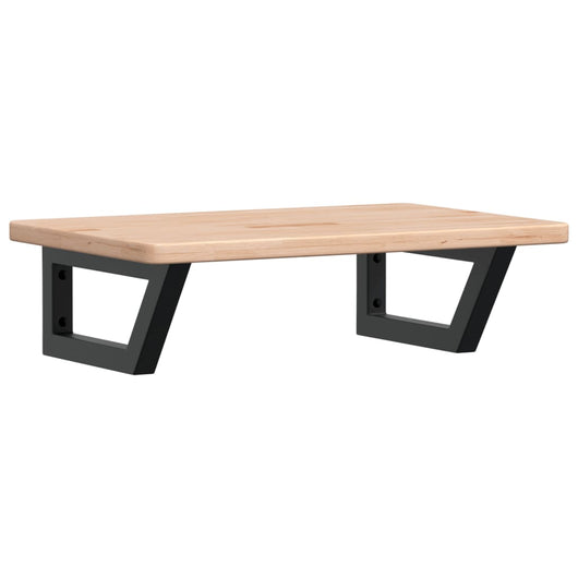 Ripiano a Parete per Lavabo-Mensole a Muro in Acciaio e Massello di Rovere 461983