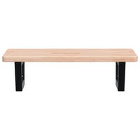 Ripiano a Parete per Lavabo in Acciaio e Massello di Rovere