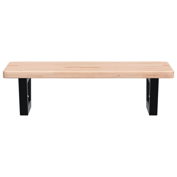 Ripiano a Parete per Lavabo in Acciaio e Massello di Rovere