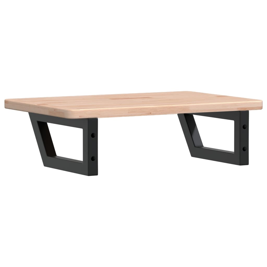 Ripiano a Parete per Lavabo in Acciaio e Massello di Rovere