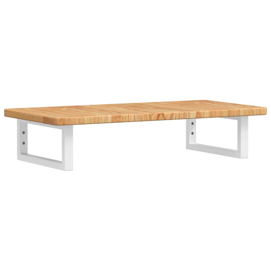 Ripiano a Parete per Lavabo in Acciaio e Massello di Rovere