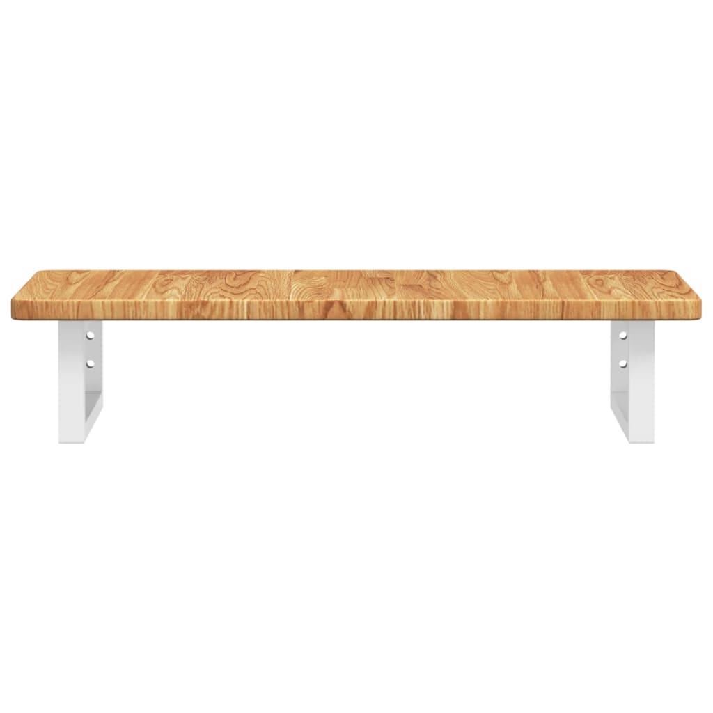 Ripiano a Parete per Lavabo in Acciaio e Massello di Rovere 3302336