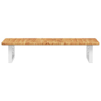 Ripiano a Parete per Lavabo in Acciaio e Massello di Rovere 3302336