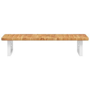 Ripiano a Parete per Lavabo in Acciaio e Massello di Rovere