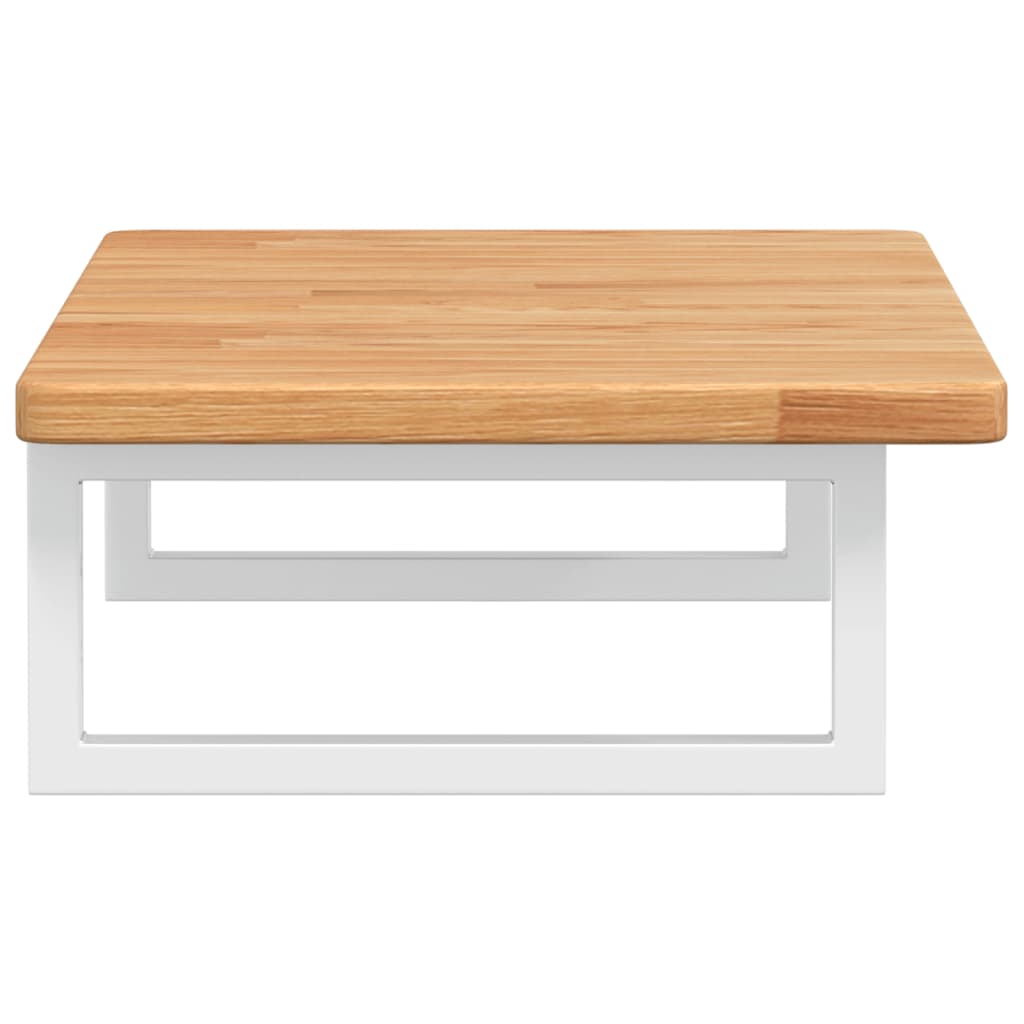 Ripiano a Parete per Lavabo in Acciaio e Massello di Rovere 3302336