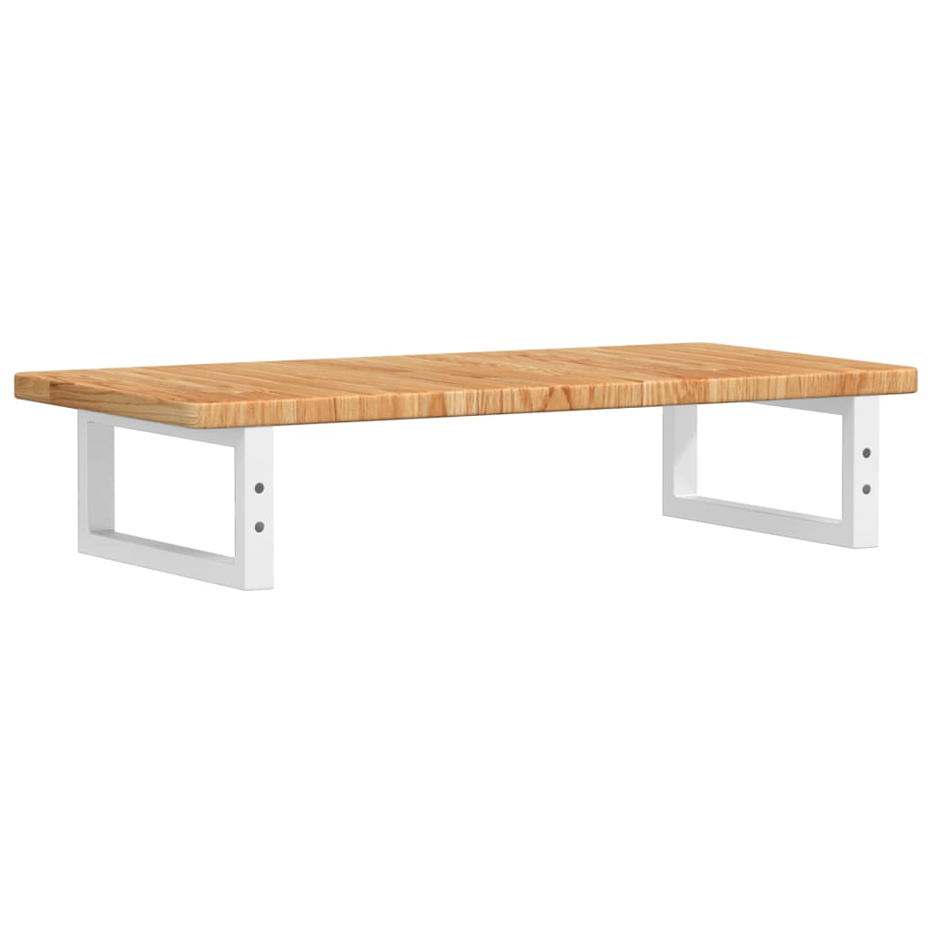 Ripiano a Parete per Lavabo in Acciaio e Massello di Rovere 3302336