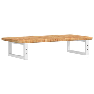 Ripiano a Parete per Lavabo in Acciaio e Massello di Rovere 3302336