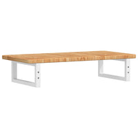 Ripiano a Parete per Lavabo in Acciaio e Massello di Rovere