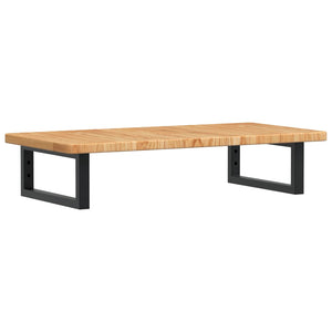 Ripiano a Parete per Lavabo in Acciaio e Massello di Rovere