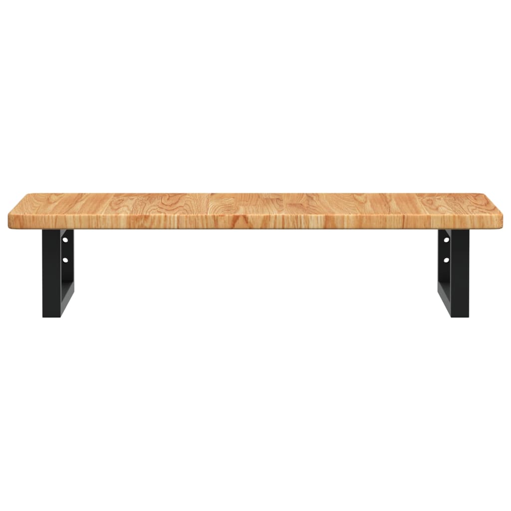 Ripiano a Parete per Lavabo in Acciaio e Massello di Rovere 3302337