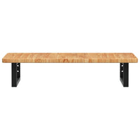 Ripiano a Parete per Lavabo in Acciaio e Massello di Rovere 3302337