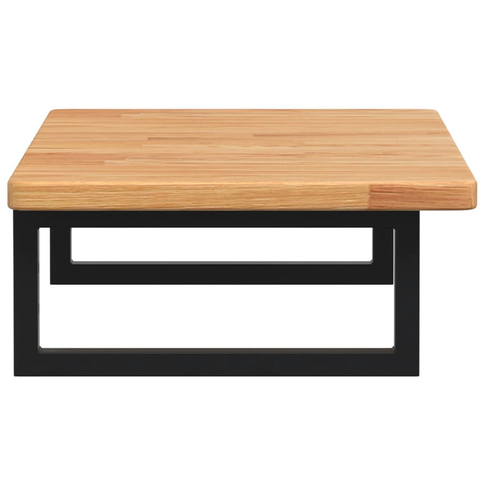 Ripiano a Parete per Lavabo in Acciaio e Massello di Rovere