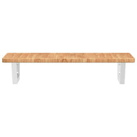 Ripiano a Parete per Lavabo in Acciaio e Massello di Rovere 3302338