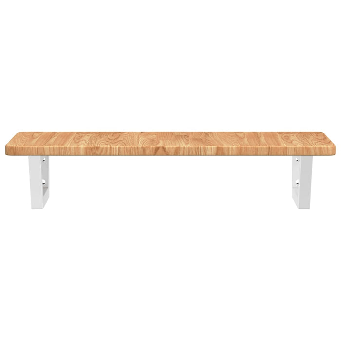 Ripiano a Parete per Lavabo in Acciaio e Massello di Rovere 3302338