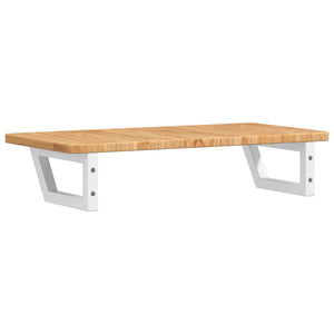 Ripiano a Parete per Lavabo in Acciaio e Massello di Rovere 3302338