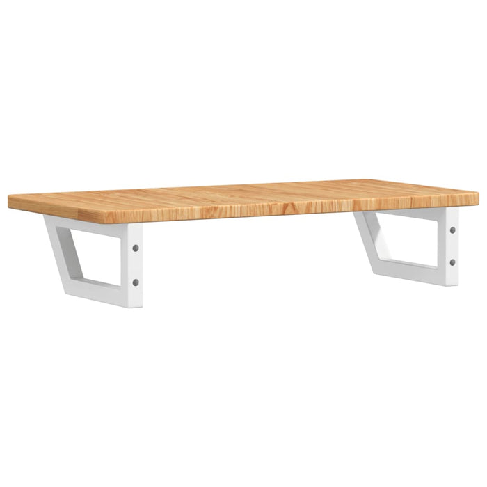 Ripiano a Parete per Lavabo in Acciaio e Massello di Rovere 3302338