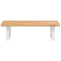 Ripiano a Parete per Lavabo in Acciaio e Massello di Rovere 3302340