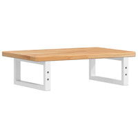 Ripiano a Parete per Lavabo in Acciaio e Massello di Rovere 3302340