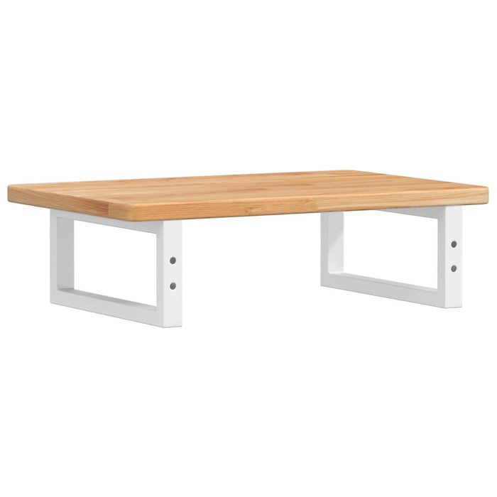 Ripiano a Parete per Lavabo in Acciaio e Massello di Rovere 3302340