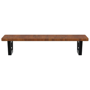 Ripiano a Parete per Lavabo in Acciaio e Massello di Rovere 3302347