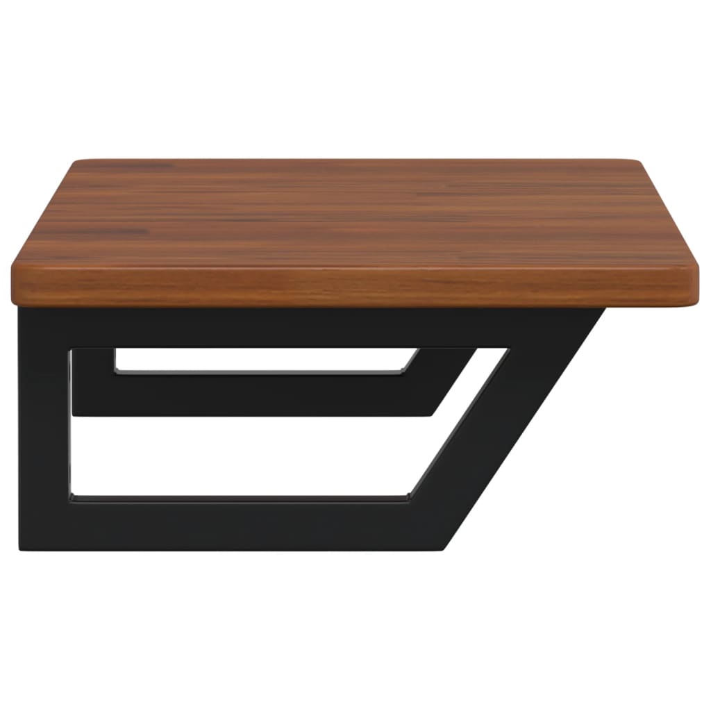 Ripiano a Parete per Lavabo in Acciaio e Massello di Rovere 3302347